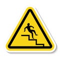 Beware Step Symbol Isolate On White Background,Vector Illustration EPS.10