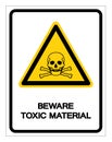 Beware Toxic Material Symbol Sign, Vector Illustration, Isolated On White Background,Icon .EPS10 Royalty Free Stock Photo