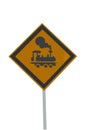 Beware of train sign isolated Royalty Free Stock Photo