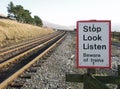 Beware trains at Dent Station Royalty Free Stock Photo