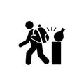 Beware of your backpack museum icon symbol