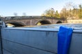 Bewdley floods,barrier raised due to threat of severe flooding Royalty Free Stock Photo