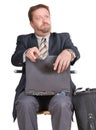 Bewildered travelling businessman Royalty Free Stock Photo