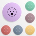 Bewilderment emoji badge color set icon. Simple glyph, flat vector of emoji icons for ui and ux, website or mobile application