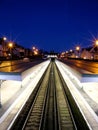 Bexhill train station at night Royalty Free Stock Photo