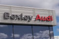 Bexley, Kent/United Kingdom - March 25th 2019: Audi logo sign at Bexley Audi dealership Royalty Free Stock Photo