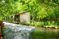 Beyaz Su river surrounded by green vegetation in Midyat, Mardin, Turkey