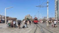 Beyoglu district. Taksim Square, Istiklal Street and the Nostalgic Red Tram. Iconic Places in the Heart of Istanbul Royalty Free Stock Photo