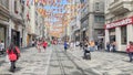 Beyoglu district. Taksim Square, Istiklal Street and the Nostalgic Red Tram. Iconic Places in the Heart of Istanbul Royalty Free Stock Photo