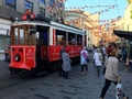 Nostalgic tram in Beyoglu Royalty Free Stock Photo