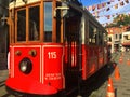 Nostalgic tram in Beyoglu Royalty Free Stock Photo