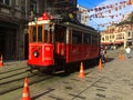 Nostalgic tram in Beyoglu Royalty Free Stock Photo