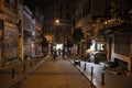 Istanbul beyoglu istiklal avenue night view street breaks cafes and b