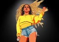 Beyonce illustrated digital art for wallpaper