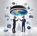 Beyond Boundaries: Exploring Virtual Realities in a Digitized World. Royalty Free Stock Photo