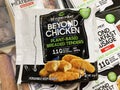 Beyond Chicken plant based breaded tenders by Beyond Meat available for vegan customers on shelves of alternative meat section of