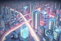 Beyond generation and futuristic of Sci-Fi Capital city and building scene. Generative AI Royalty Free Stock Photo