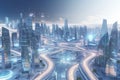 Beyond generation and futuristic of Sci-Fi Capital city and building scene. Generative AI Royalty Free Stock Photo