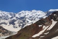 Bezengi glacier and the glacial landscape. Main Caucasian Range. Royalty Free Stock Photo