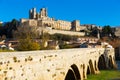 Bezier Cathedral Saint Nazaire and Pont Vieux Bridge, river