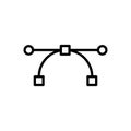 Bezier curve icon linear logo mark in black and white