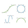 Bezier Curve Icons Set. Designer work tools. Royalty Free Stock Photo