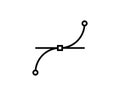 Bezier curve tool icon. Vector graphics designer tool. Simple outlined vector icon in linear style