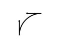 Bezier curve tool icon. Vector graphics designer tool. Simple outlined vector icon in linear style.
