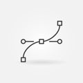 Bezier curve vector concept icon in thin line style Royalty Free Stock Photo