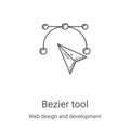 bezier tool icon vector from web design and development collection. Thin line bezier tool outline icon vector illustration. Linear