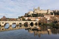 Beziers cathedral and old bridge Royalty Free Stock Photo