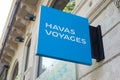 Havas voyages sign on travel agency in the street