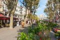 Beziers street scene, AllÃÂ©es Paul Riquet on market day, people