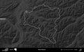 Bezirk Bludenz outlined, Austria. Grayscale Royalty Free Stock Photo