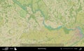 Bezirk Eferding outlined, Austria. Topographic Humanitarian Royalty Free Stock Photo