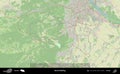 Bezirk Modling outlined, Austria. Topographic German Royalty Free Stock Photo