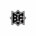 BF monogram logo with square rotate style outline