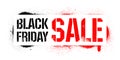 Stencil Black Friday Sale inscription. Christmas sell-out. Dark and red graffiti print on white background. Vector design street a