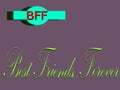 Best friend forever abbreviation presented on logo style colorful vector