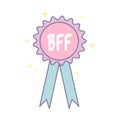 Bff best friend forever medal cartoon vector isolated on white background Royalty Free Stock Photo