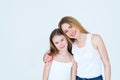 Bff togetherness family loving hug mom daughter Royalty Free Stock Photo