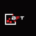 BFT creative minimalist letter logo. BFT unique vector initials alphabet letter logo Royalty Free Stock Photo