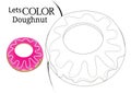 Doughnut Coloring Pages for Kids Royalty Free Stock Photo