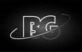 BG B G letter alphabet logo black white icon design