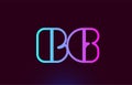 BG B G pink line alphabet letter combination logo icon design