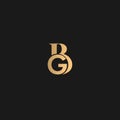BG logo Golden Yellow on black background