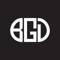 BGD letter logo design on black background. BGD Royalty Free Stock Photo