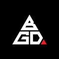 BGD triangle letter logo design with triangle shape. BGD triangle logo design monogram. BGD triangle vector logo template with red Royalty Free Stock Photo