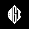 BGI circle letter logo design with circle and ellipse shape. BGI ellipse letters with typographic style. The three initials form a Royalty Free Stock Photo