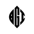 BGI circle letter logo design with circle and ellipse shape. BGI ellipse letters with typographic style. The three initials form a Royalty Free Stock Photo